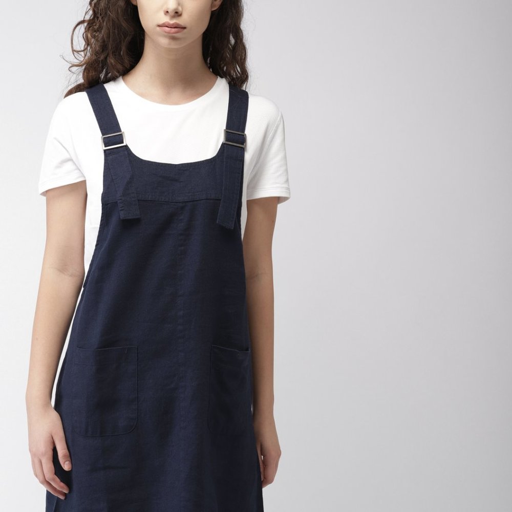 Navy Pinafore dress